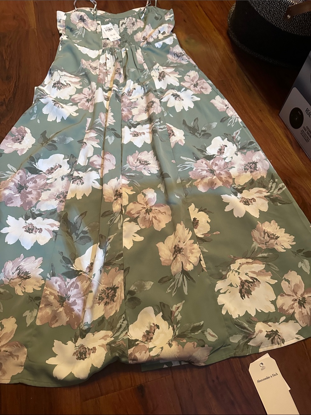 Abercrombie & Fitch Sage Green Floral Slip Maxi Dress - Picture 7 of 7